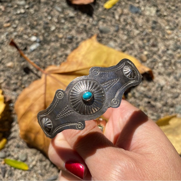 Vintage Harvey Era Turquoise Cuff Bracelet - Picture 4 of 5
